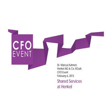 Dr Markus Kuhnert, CFO at Henkel - Shared Services at Henkel
