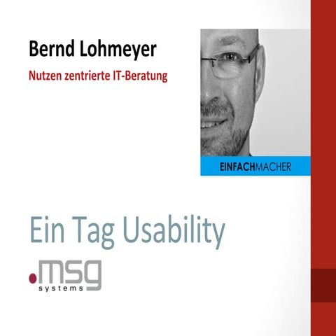 Usability-Schulung - msg systems ag - 2012 02 17