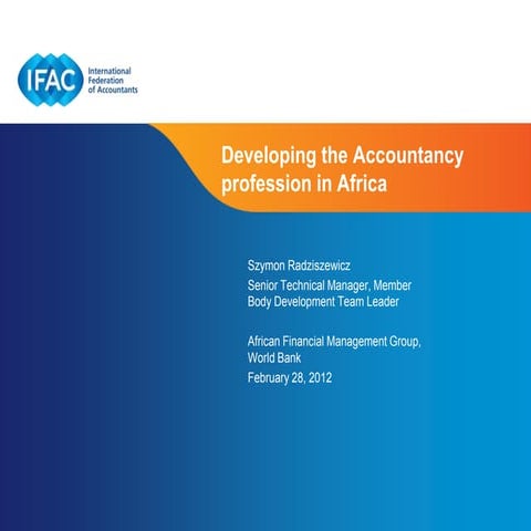 Developing the Accountancy Profession in Africa