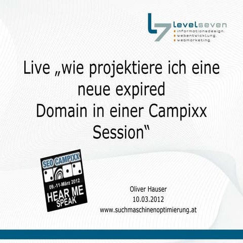 Wie projektiere ich eine expired Domain mit Wordpress - SEO Campixx 2012