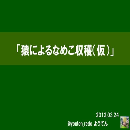 20120324 ABC2012S LT 猿によるなめこ収穫（仮）