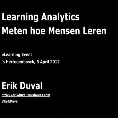 Learning Analytics: meten hoe mensen leren