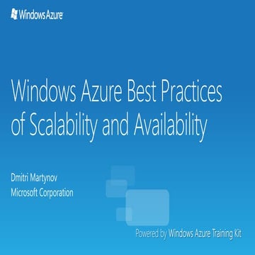 Windows azure best practices - Dmitry Martynov