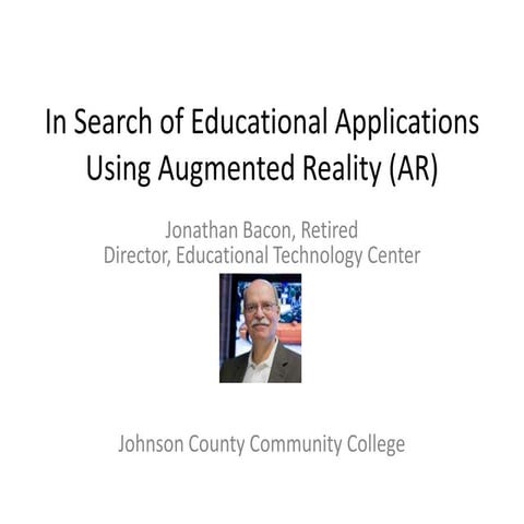 In Search of Educational Applications Using Augmented Reality