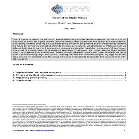Digital Native Privacy (Francesca Bosco & Giuseppe Vaciago)