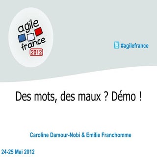 Agile France - Mai 2012 - Des mots,...