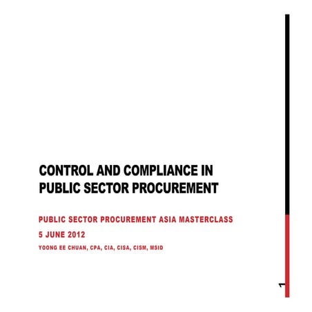 Control And Compliance In Public Sector Procurement