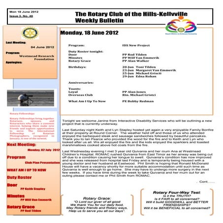 20120618 weekly bulletin