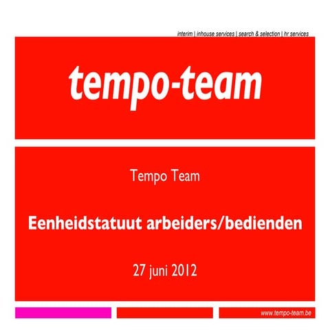 Tempo team-eenheidsstatuut arbeiders-bedienden | PPT