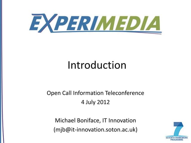 EXPERIMEDIA project overview