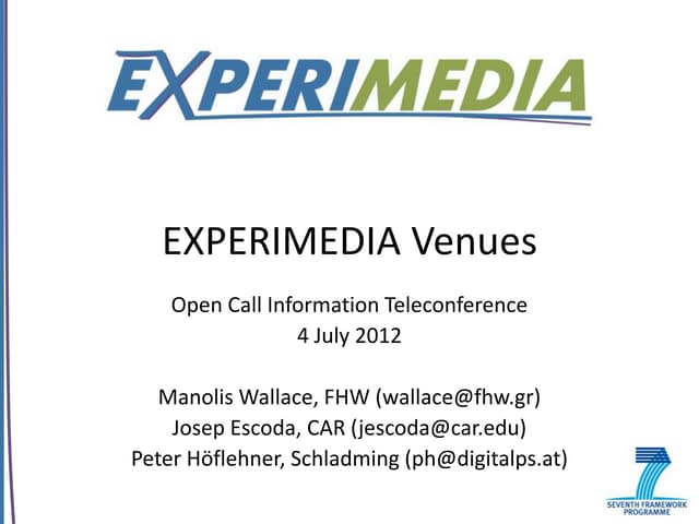 EXPERIMEDIA venue overview