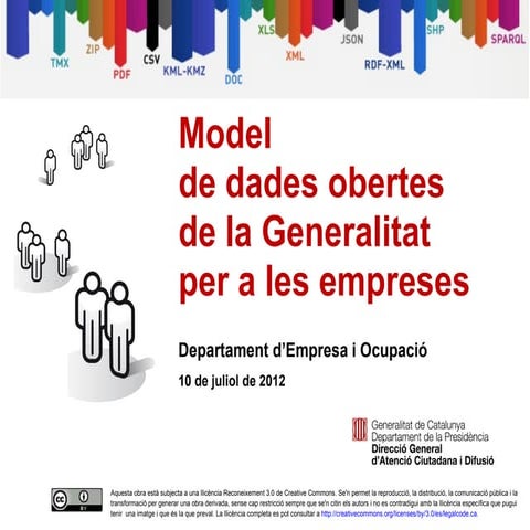 Model de dades obertes de la Generalitat per a les empreses
