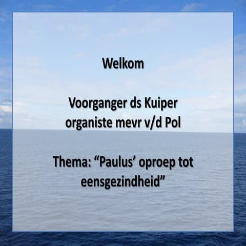 Paulus' oproep tot eensgezindheid
