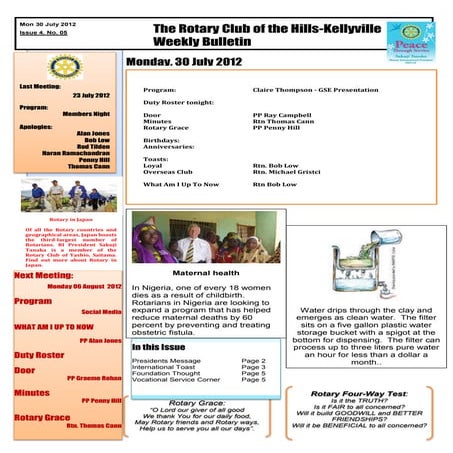 20120730 weekly bulletin