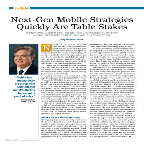201207 Insurance and Technology: Next Gen Mobile Strategies Table Stakes