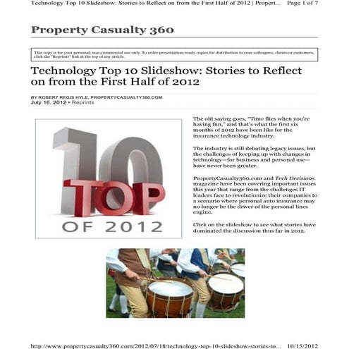 201207 Tech Decisions: Technology Top 10