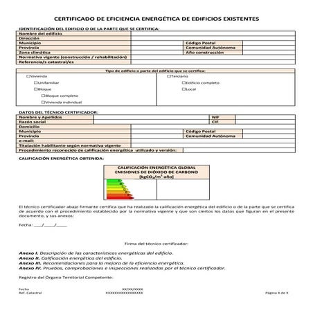 Modelo de Certificado Energético