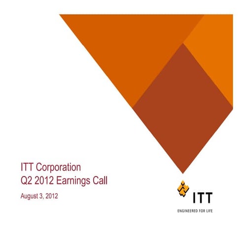 ITT Corporation Q2 2012 Earnings