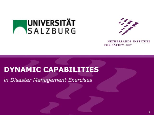 Dynamic potential in disaster exercises: identifcation – development – evalua...