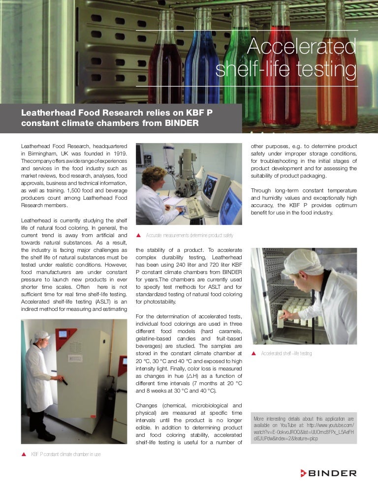 Accelerated Shelf Life Testing