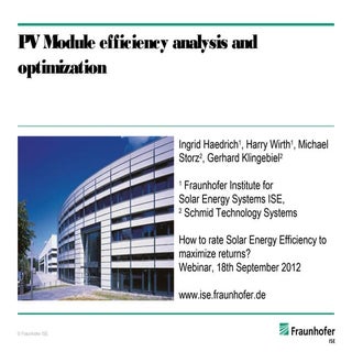 PV Module efficiency analysis and o...