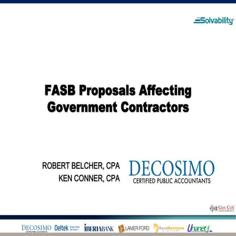 FASB Proposals Affecting Government Contractors