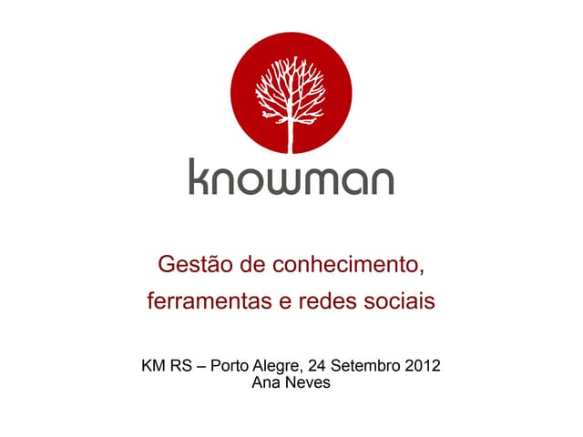 Gestão de conhecimento e ferramentas sociais