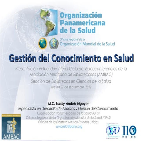 Gestión del Conocimiento en Salud/Lorely Ambriz