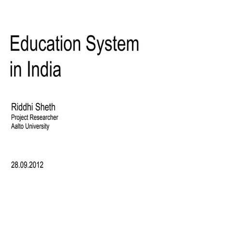 Primary education system in india | PPTX