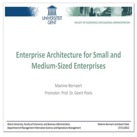 CHOOSE: Enterprise Architecture for Small and Medium Sized Enterprises