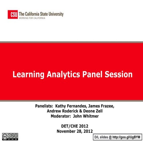Learner Analytics Panel Session:  Deja-Vu all over again? 