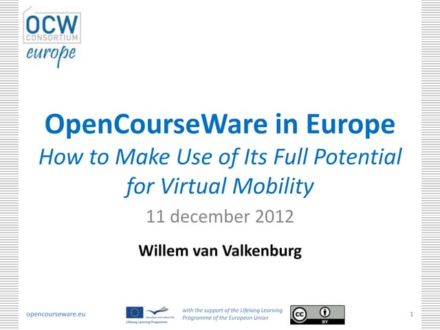 OpenCourseWare in Europe