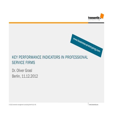 Key performance indicators in professional service firms