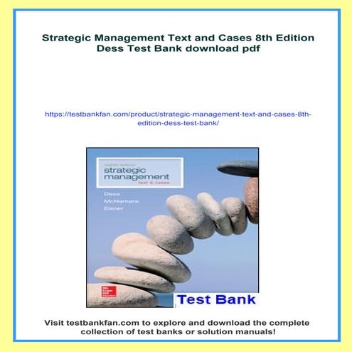 Strategic Management Text And Cases 6th Edition Dess Test Bank | PDF
