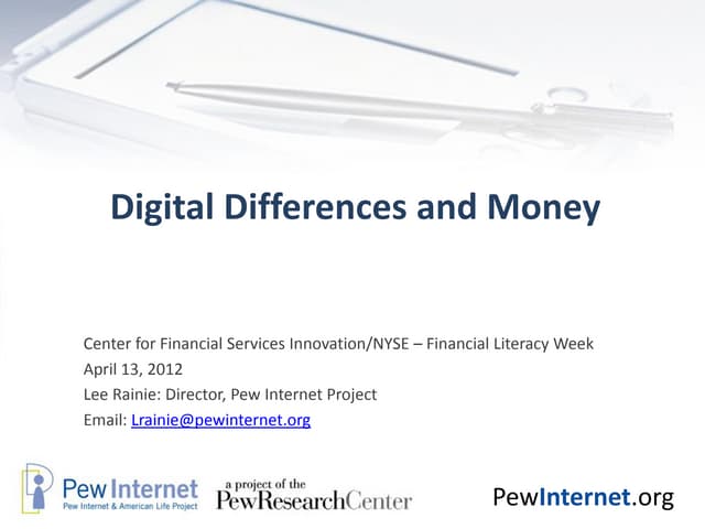 Digital Differences and Money