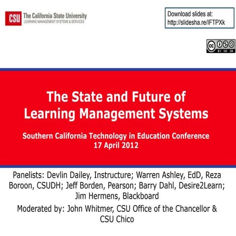 The State and Future of Learning Management Systems Panel Presentation