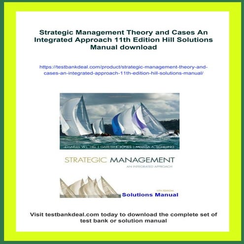 Strategic Management Theory and Cases An Integrated Approach 11th Edition Hil...