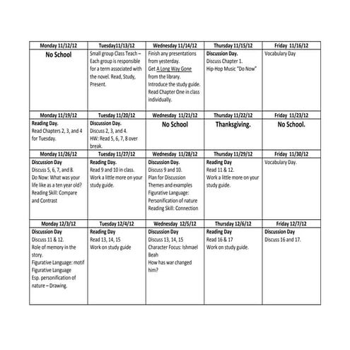 2012 acc reading schedule