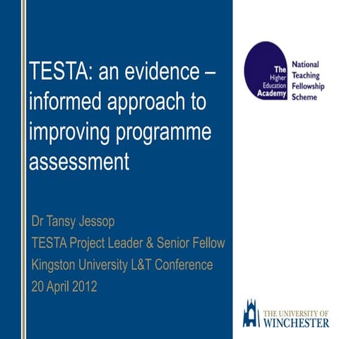 TESTA, Kingston University Keynote