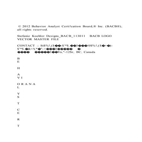 © 2012 Behavior Analyst Certi!cation Board,® Inc. (BACB®), al | PDF