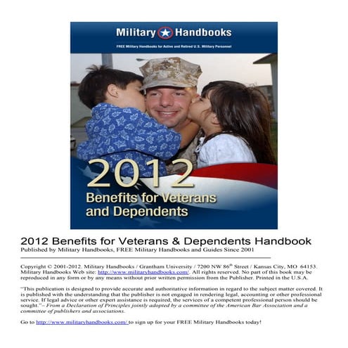 2012 Benefits for Vets and Dependents Handbook
