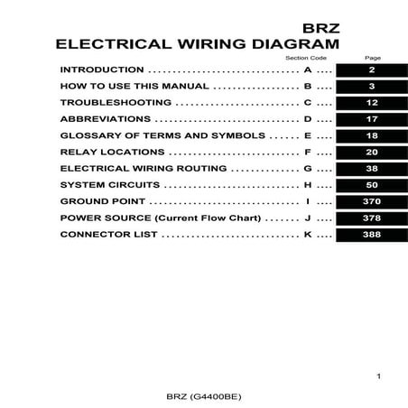 2012 BRZ wiring service manual