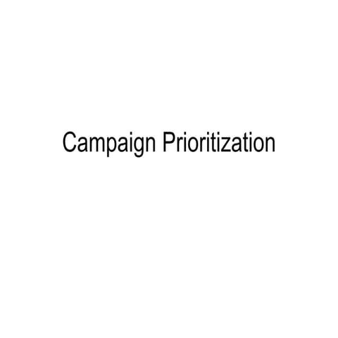 2012 campaign priorties