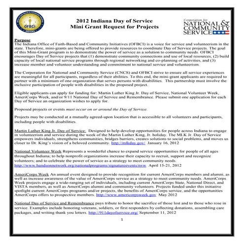 Day of Service MiniGrant (2012)