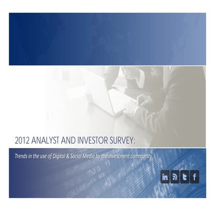 2012 Brunswick Investor Use of Digital and Social Media Survey