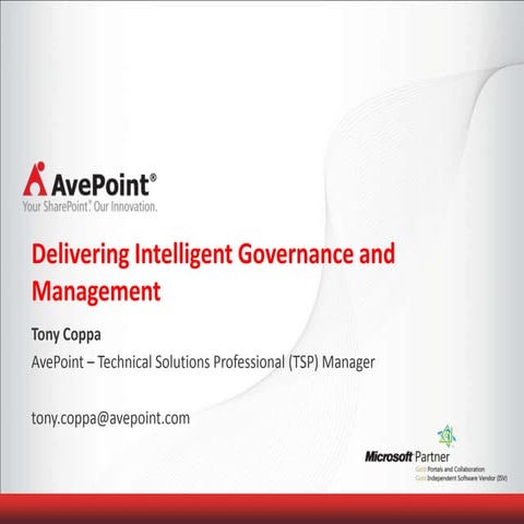 Enforcing SharePoint Governance_Tony Coppa_Detroit Roadshow