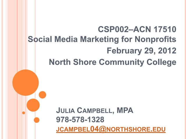 Nonprofits: Getting Started with Social Media