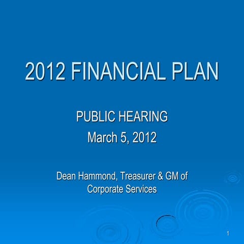 2012 Financial Plan (Public Hearing - March 5, 2012)