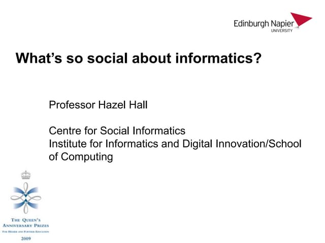 What's so social about informatics?