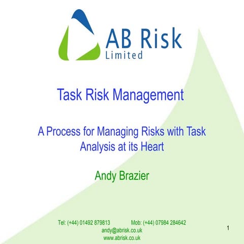 2012 IEHF - Task risk management